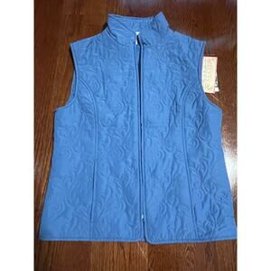 NWT Nina Capri Blue Quilted Vest Size M